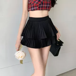 Blossom Closet🍁กระโปรงสไตล์เกาหลี กระโปรงพองหวาน กระโปรงจีบ เอวสูง ทรงสั้น ใช้งานได้หลากหลาย