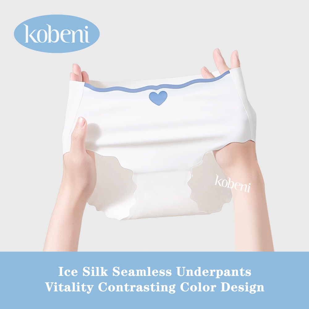 ⭐KOBENI⭐กางเกงในผู้หญิง กางเกงในไร้ขอบ เอวต่ำ ลายหัวใจ ผ้าเรียบนุ่มลื่น ยืดหยุ่น