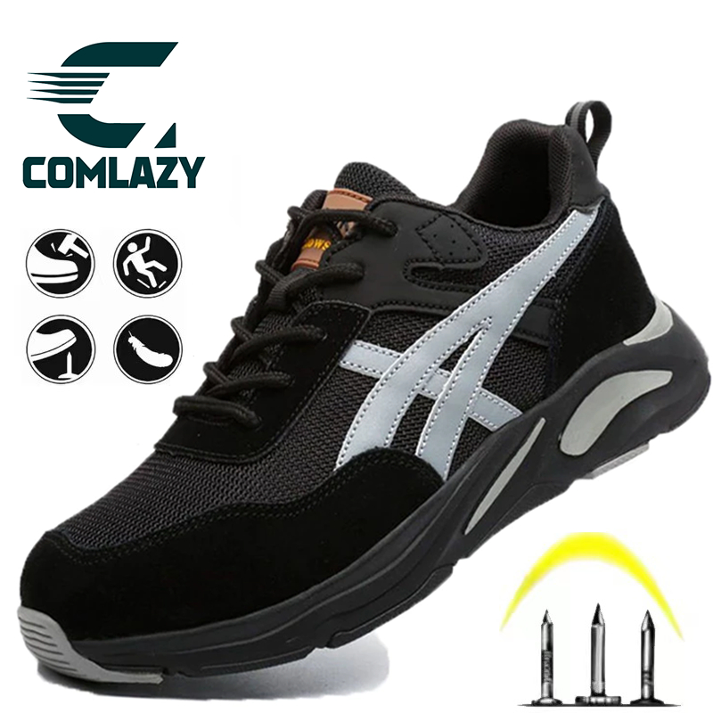 🔥พร้อมส่ง🔥รองเท้าเซฟตี้ พื้นเคฟลาร์ กันกระแทก กันแทง รองเท้า safety รองเท้าทำงาน สำหรับงานก่อสร้าง ก