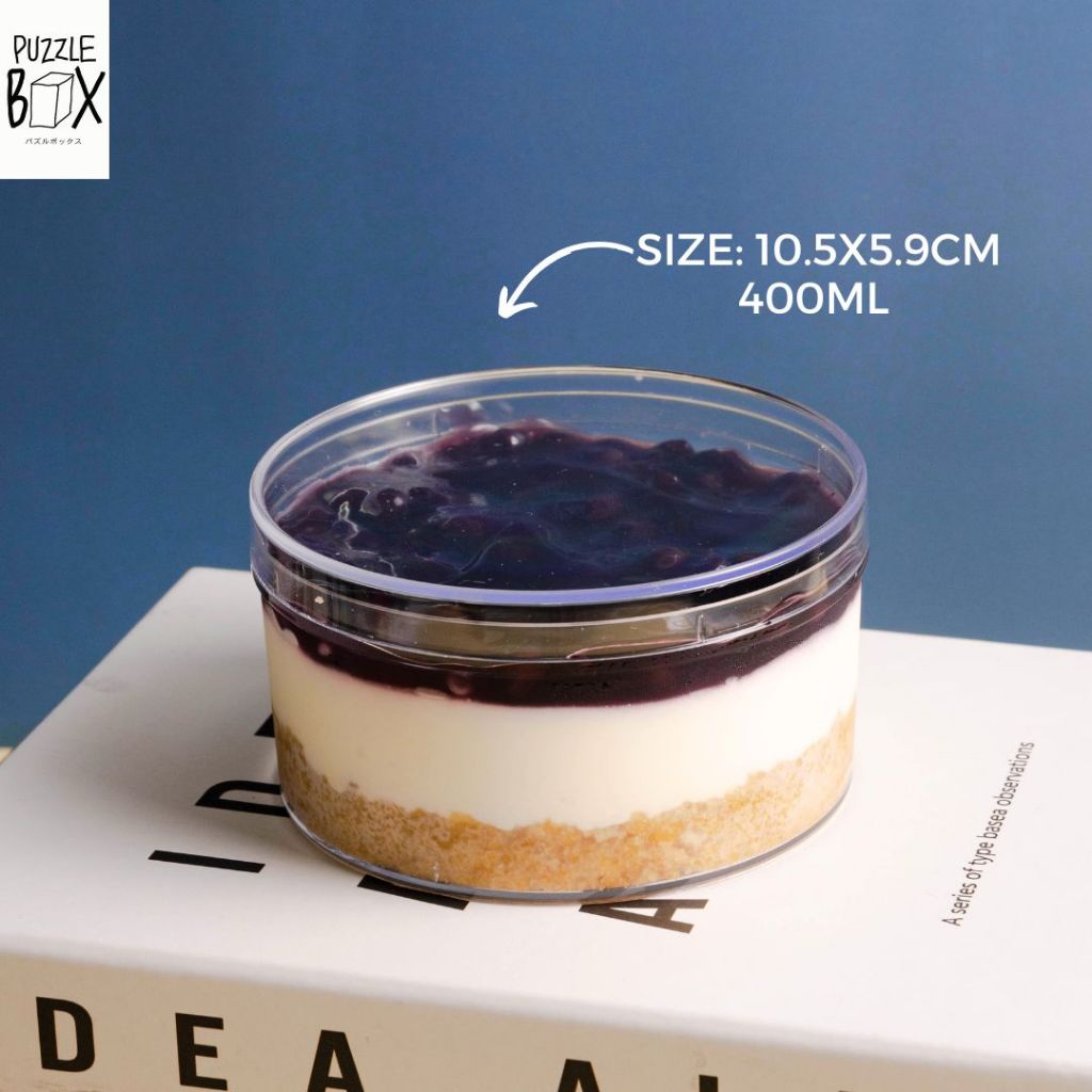 กล่องพลาสติกกลมใสใส่เค้ก ยกแพ็ค12และ24ใบ ขนาด 10.5x5.9cm จุ 400ML(กดสั้งครั้งละไม่เกิน4-5ออเดอร์)
