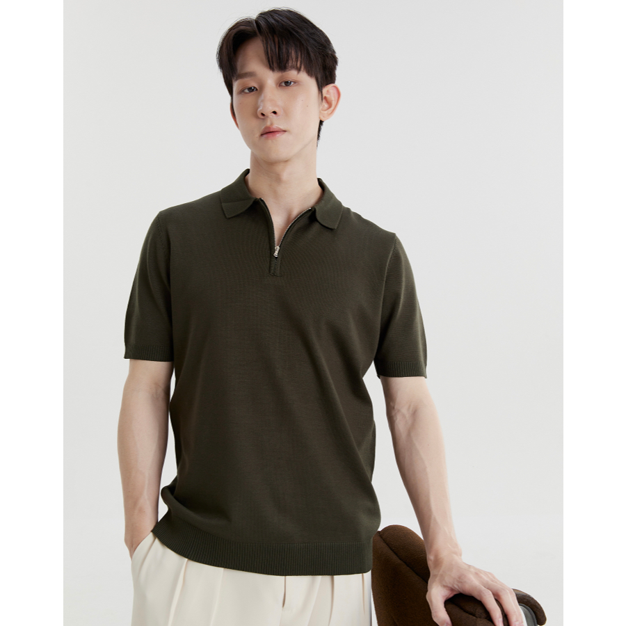 [9780-1] REEVE ZIPPER POLO - เสื้อโปโลคอปก มีซิป รูปที่ 4