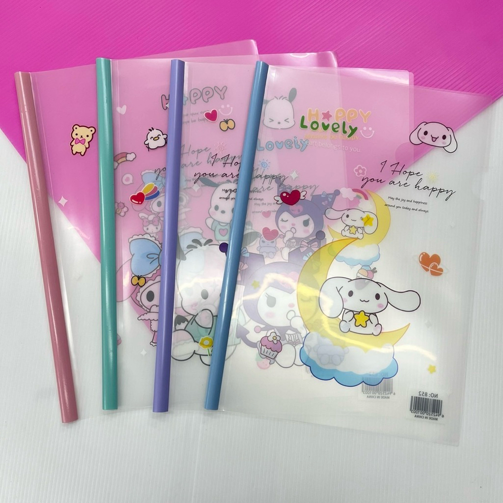 ( ยกโหล 12 แพ็ค) No.1450 แผ่นปกใสพร้อมสันห่วง  สันห่วงแฟ้ม คละ ลาย ได้ทั้งหมด 12 แพ็ค