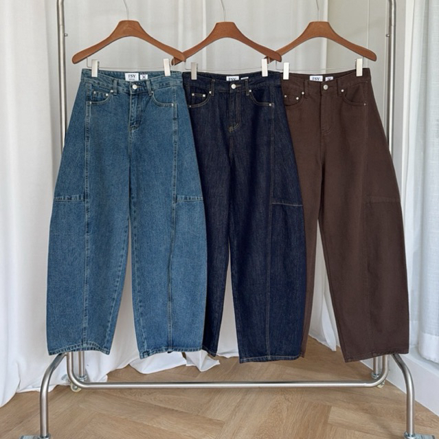 **พร้อมส่ง**BY0260 BARREL JEANS ผ้ายีนส์แท้ใส่สบายทรงเป้ะ benly co