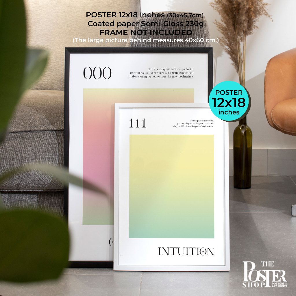 Angel Numbers Aura Gradients Poster, Room Decor, Unframed Art Print ขนาด 12x18 นิ้ว