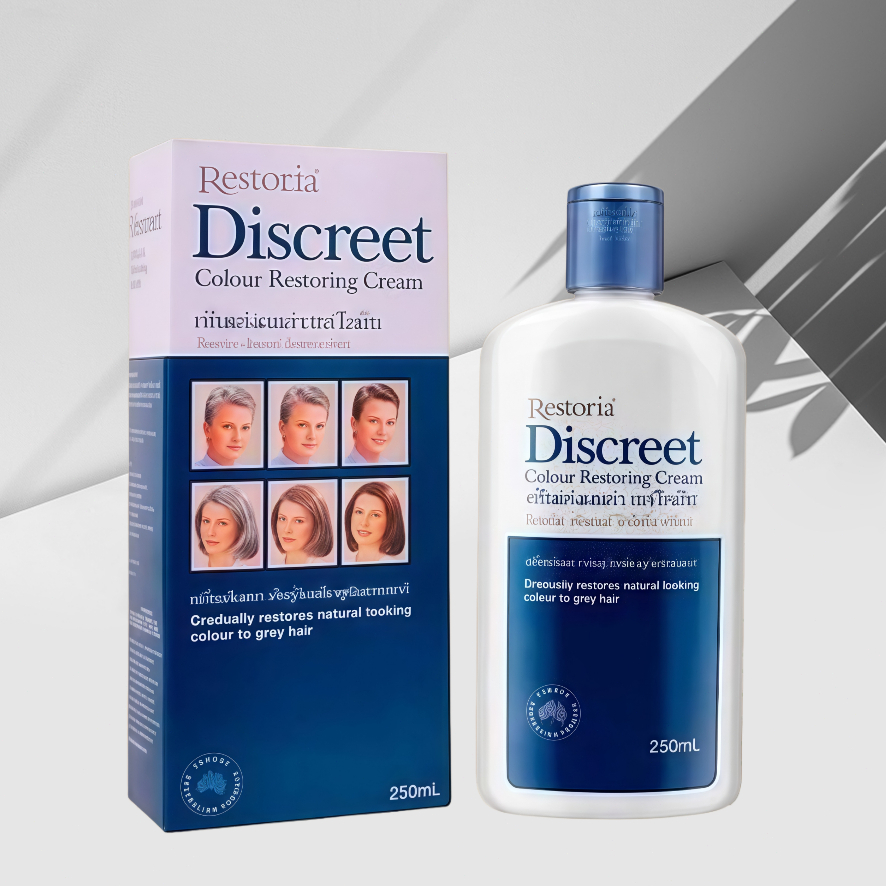 【EXP2028พร้อมส่ง】 Restoria Discreet Colour Restoring Cream 250ml Restoria ครีมทาผมดำปิดผมหงอก