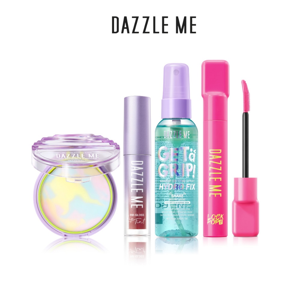 DAZZLE ME The Must-Haves Set (Invisible Powder + Ink-Gloss + Setting Spray + Mascara)