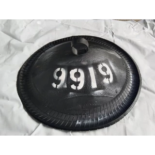 ฝาถังขยะพ่นเลขที่บ้าน กว้าง56cm.ฝาถังขยะทั่วไป(ทักแชทร้านแจ้งเลขที่บ้านหรือฝากข้อความถึงร้าน)ทนทานคุ้มค่าโยนไม่แตก