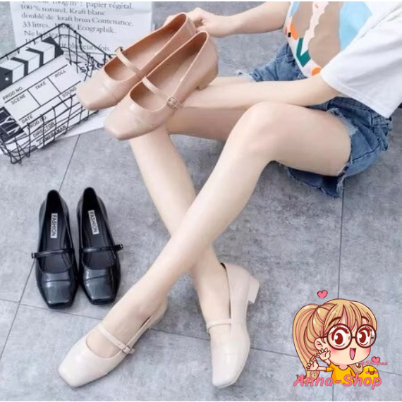 Anna shop รองเท้าแฟชั่น ส้นหนา รองเท้าแมรี่เจน ราคาถูก พร้อมส่งในประเทศไทย (แนะนำให้ซื้อเพิ่มอีก 1 ไซส์) T371