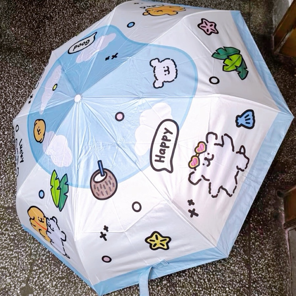พร้อมส่ง🩵 ร่ม Happy Maltese มอลทีส ร่มกดออโต้ ร่มพับ คุณภาพดี ร่มพกพา ร่มน่ารัก umbrella ร่มกันแดด ร่มกันฝน 48018 รูปที่ 6