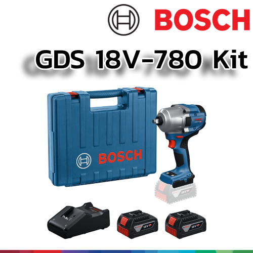 Bosch บล็อกกระแทกไร้สายแรงบิดสูง 4 หุน รุ่น GDS 18V-780 Kit