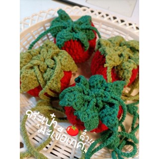 กระเป๋าใส่เหรียญจิ๋ว กระเป๋าใส่หูฟัง ลายมะเขือเทศ แบบสายถือ