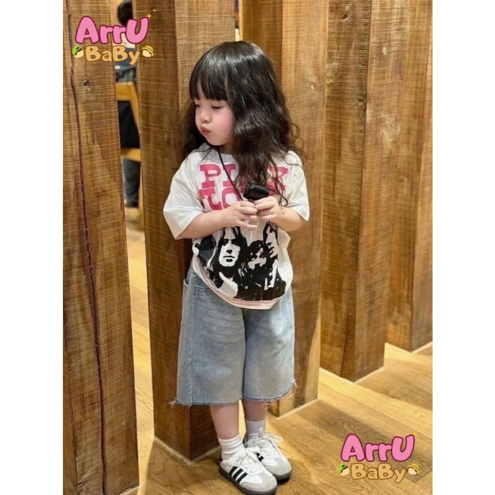 ชุดเซ็ตยีนส์เด็กผู้หญิงสุดน่ารักสไตล์วงร๊อค ไซส์ S,M,L,XL รหัส ROOK