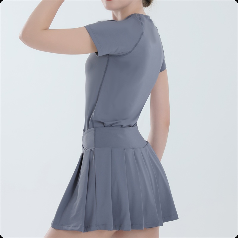 FitYoga โยคะสวมใส่ผู้หญิงฤดูร้อนกีฬาด้านบนระบายอากาศแขนสั้นเสื้อยืดด้านนอกสวมใส่วิ่งออกกำลังกายสวมใส่ - รูปที่ 4