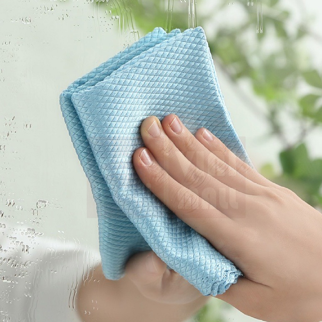 VINIMALL ผ้าเช็ดทำความสะอาดอเนกประสงค์ ผ้าเช็ดลายเกล็ดปลา ผ้าไมโครไฟเบอร์ ไร้ขอบ CLEAN904 S34 - รูปที่ 4