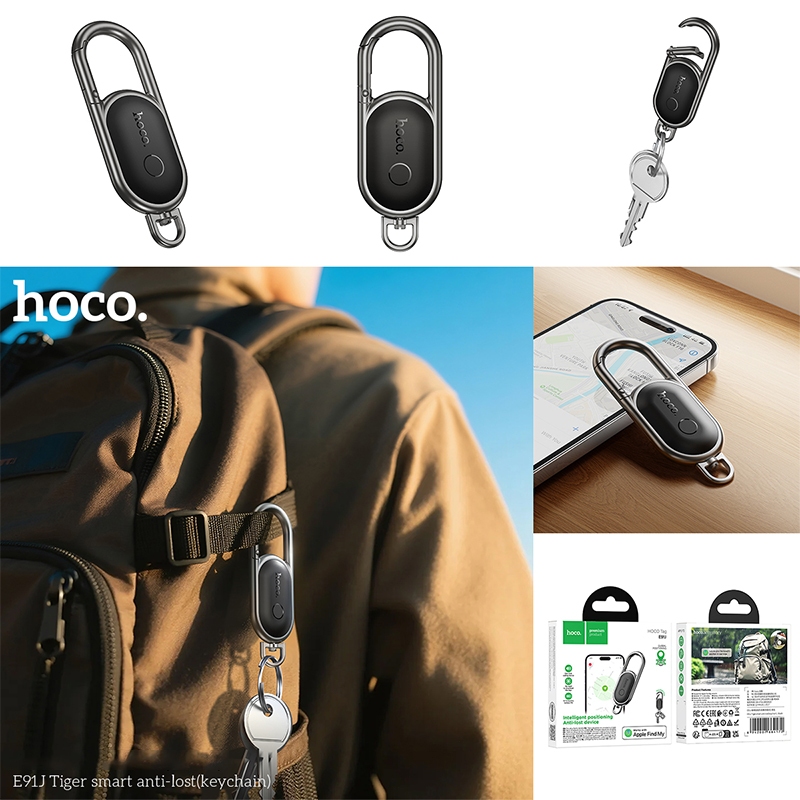 HOCO E91J เครื่องติดตามบลูทูธ ค้นหากุญแจ และตําแหน่งสัตว์เลี้ยง สําหรับกุญแจ กระเป๋า และอื่น ๆ กันน้