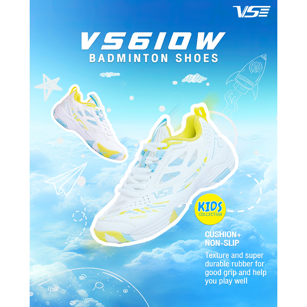 VS รองเท้ากีฬาแบดมินตันสำหรับเด็ก รุ่น VS610W – โปรปัง