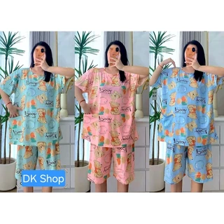 ชุดนอนกางเกงไซต์ใหญ่ 6XL ชุดนอนคนอ้วน ใส่ได้ถึง 110 โล