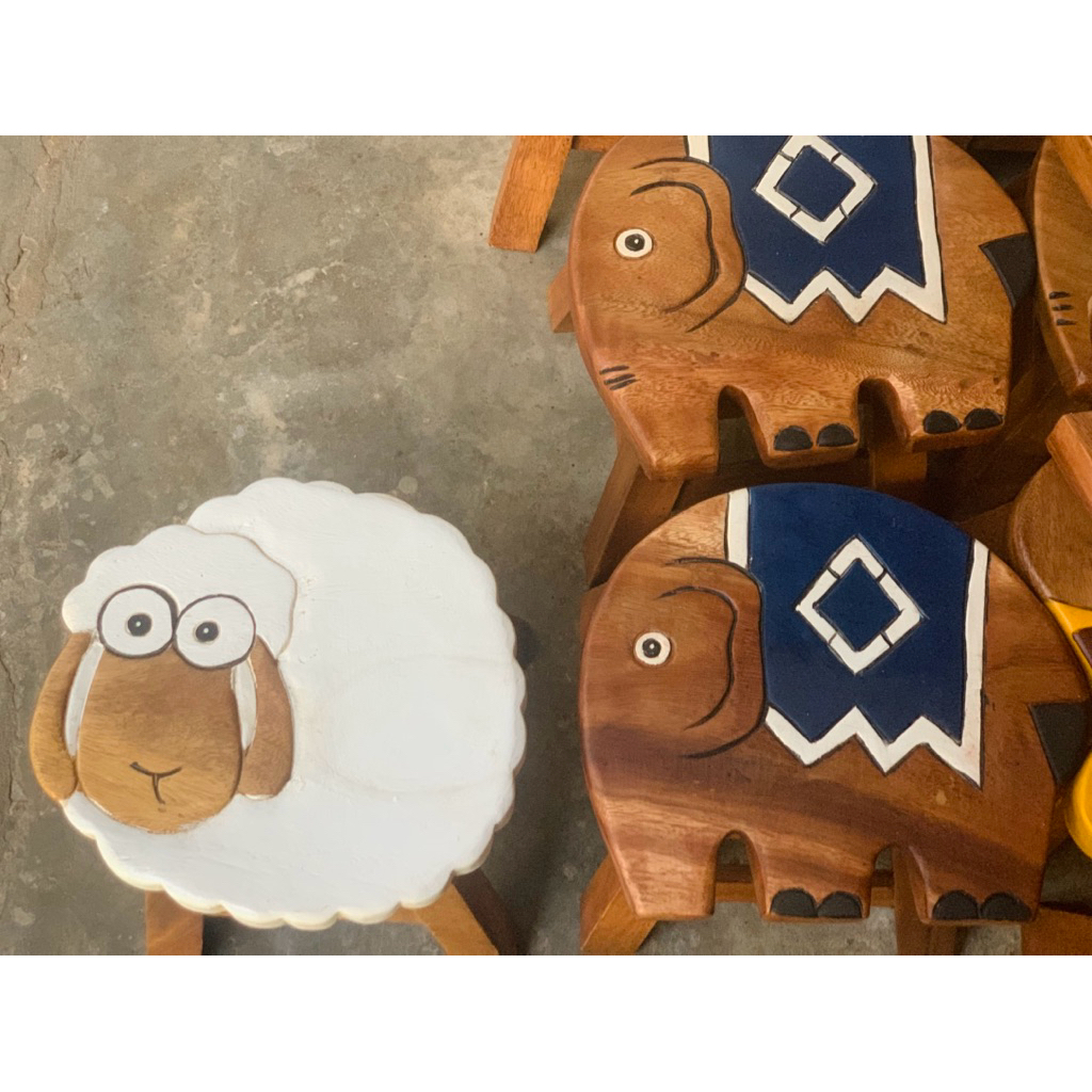 เก้าอี้ไม้ สตูล รูปการ์ตูน  ขนาด 10 นิ้ว - รูปที่ 5