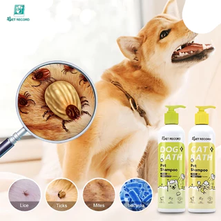 Pet Record แชมพูสำหรับสัตว์เลี้ยงแมวและสุนัข แชมพูระงับกลิ่นกายสุนัขสากล แชมพูป้องกันแบคทีเรียแมวกำจัดหมัด