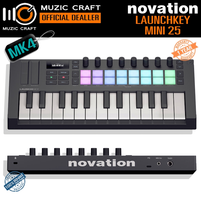Novation Launchkey Mini 25 MK4 *ของแท้รับประกัน 1ปี* USB MIDI Keyboard Controller, มิดิ คีย์บอร์ด คอ