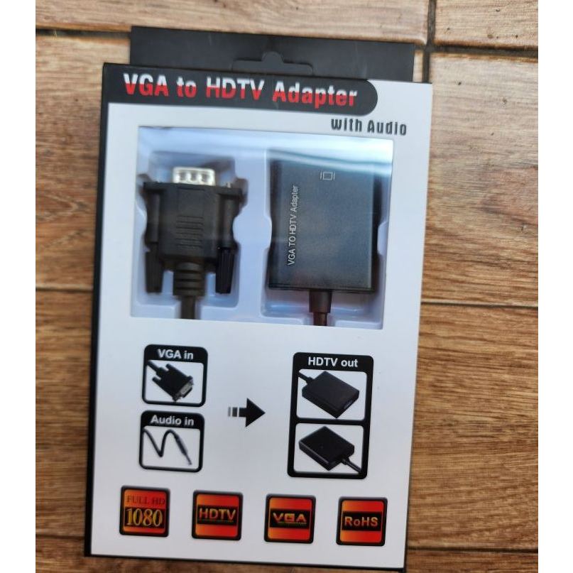 พร้อมส่ง VGA to HDTV Adapter with Audio ตัวแปลง VGA เป็น HDMI หัวแปลง