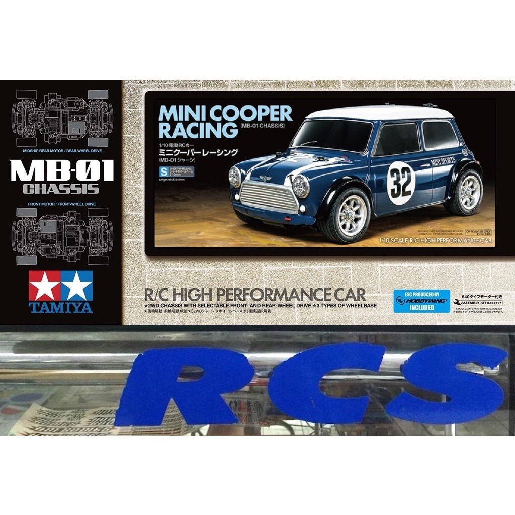 💥New💥 🏁 TAMIYA 58747 ชุดคิท MINI COOPER RACING บนแชสซีส MB-01 ต้องไปสร้างและทำสีเอง