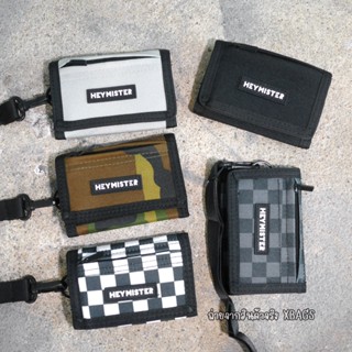 HMT04 กระเป๋าสตางค์3พับ ผ้าหนา พร้อมสายคล้อง มีช่องเหรียญ ช่…