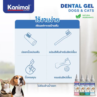Kanimal Dental Gel เจลป้ายฟัน สำหรับสุนัขและแมว อายุ 4 เดือนขึ้นไป มีให้เลือก 4 สูตร