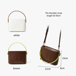 NAWOELITE Dessert Bag กระเป๋าสะพายข้างทรงถังสไตล์เรโทรสำหรับผู้หญิง Bags กระเป๋าสะพายข้างผู้หญิง กระเป๋าผู้หญิง