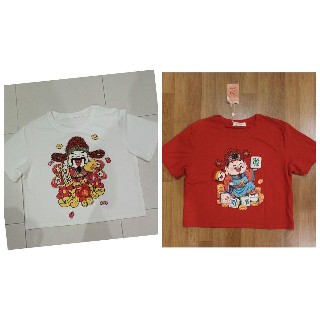 เสื้อครอป ตรุษจีน 3D งานป้าย yosita ฟรีไซส์