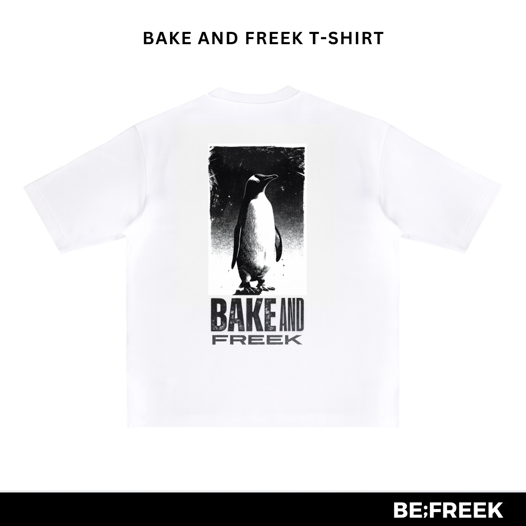 BE;FREEK x BAKE URBAN เสื้อยืด ลาย Bake and Freek T-Shirt Unisex สีขาว