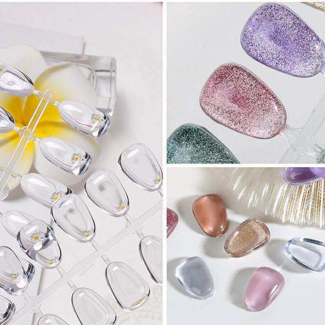 เล็บเปล่าสำหรับโชว์สี เล็บก้นแบนติดชาร์จโชว์สี มีหลากแบบ