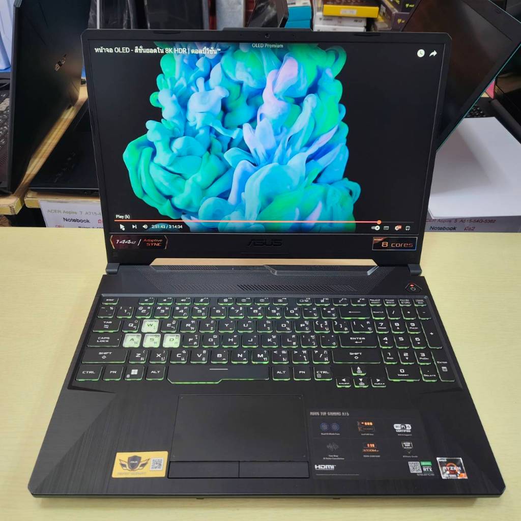 ASUS TUF GAMING A15 FA506ICB-HN103W สภาพเครื่อง 90% ติดฟิล์มกันรอยหน้าจอแล้ว