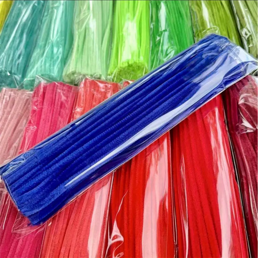 ลวดกำมะหยี่ DIY 100 ชิ้น 8 มิล ลวดกำมะหยี่ขนฟู เส้นขนฟู หนาเป็นพิเศษ