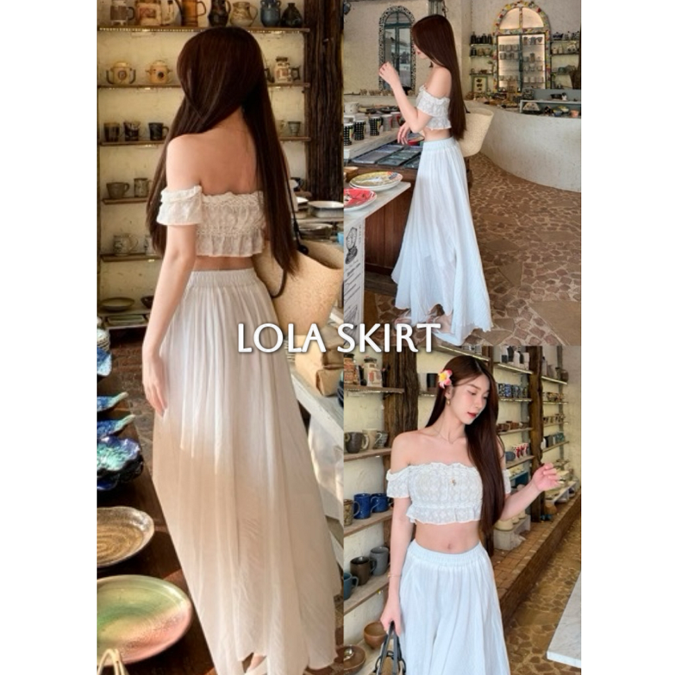 Lola skirt 790.- กระโปรงยาว ทรงพริ้ว มีซับใน ดีไซน์สวยใส่สบาย รูปที่ 2