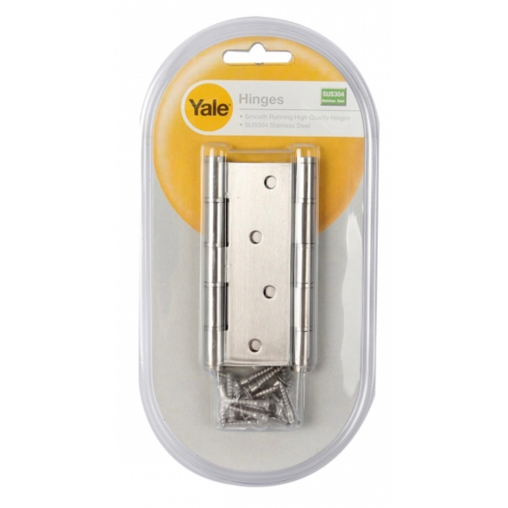 YALE บานพับประตูสเตนเลส304 4แหวนสเตนเลสหัวตัด รุ่น HI-SL4320SRหนา2.0mm 4325SRหนา2.5mmขนาด 4 x 3 นิ้ว (แพ็ค 2 ชิ้น)