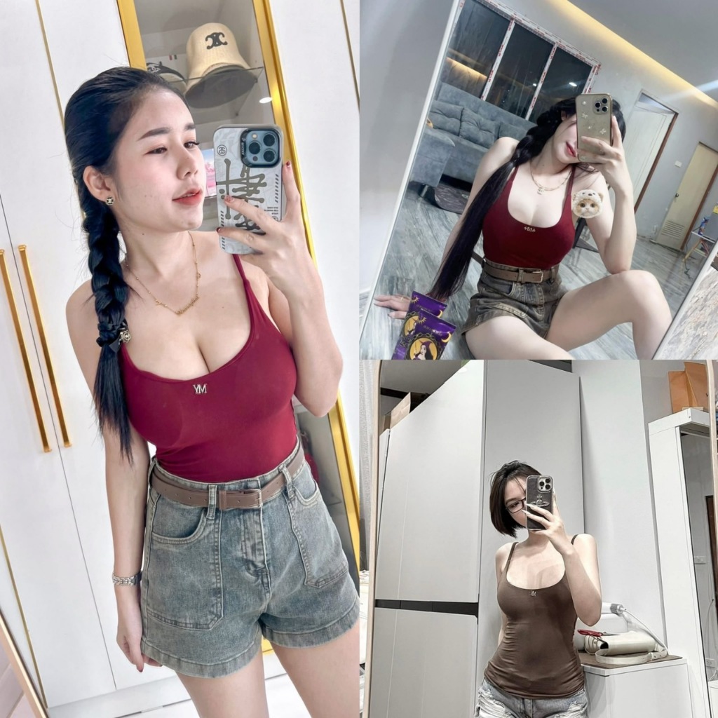 งานสายเดี่ยวงานตามหาแมตช์กับกางเกงสวยมากๆลูกค้ารุ่นนี้เข้าใหม่นะคะผ้าดีมากมีอะไหล่แต่งตรงหน้าอกให้แบตกับกางเกงยีนส์เป๊ะม ราคา ถูกที่สุด ดีลบีเคเค