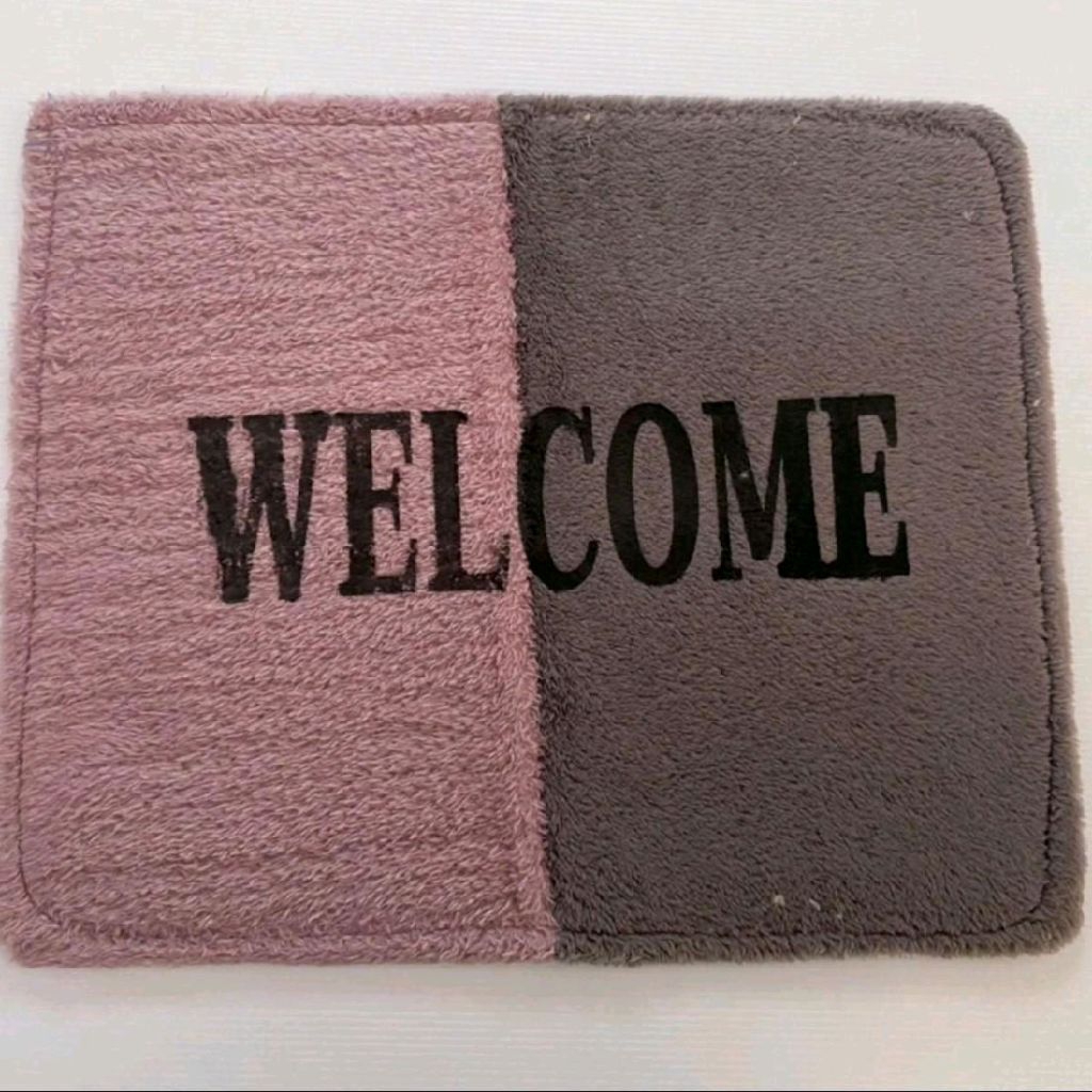 พรมเช็ดเท้าขนนิ่ม welcome ยกโหล12ชิ้น