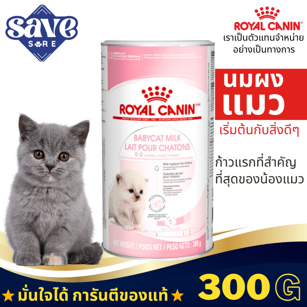 นมผงลูกแมว Royal canin babycat milk 300g นมลูกแมว 300g (กระป๋อง) / 100g. ถุงแบ่ง นมแมว  BABYCAT MILK
