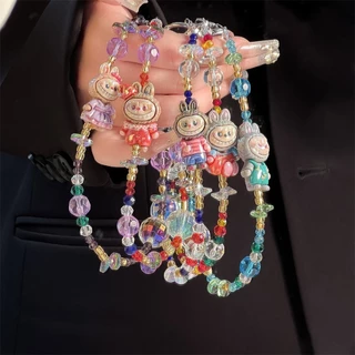 สายคล้องโทรศัพท์มือถือ สายคล้องลูกปัดโบว์ สายคล้องเคสโทรศัพท์มือถือ สายคล้องกุญแจกล้อง สไตล์ INS การ์ตูน น่ารัก ดอกไม้