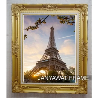กรอบรูปหลุยส์ สีทอง สีขาวใส่ภาพขนาด 16x20 นิ้ว, 15x21 นิ้ว,16x24 นิ้ว, 20x24นิ้ว, 20x30นิ้ว,พร้อมกระจก สริงแขวนผนัง