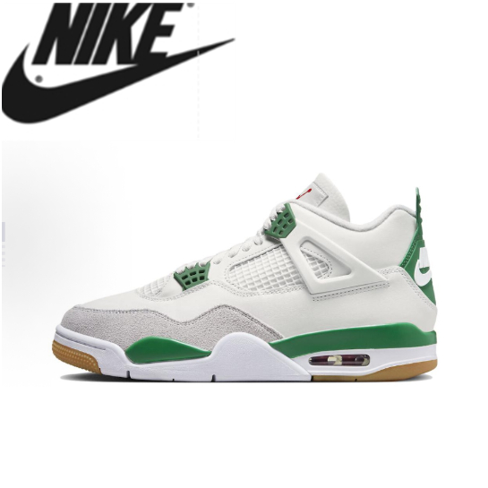 Nike SB x Jordan Air Jordan 4 "Pine Green" mid cut green and white【ของแท้ 100%】