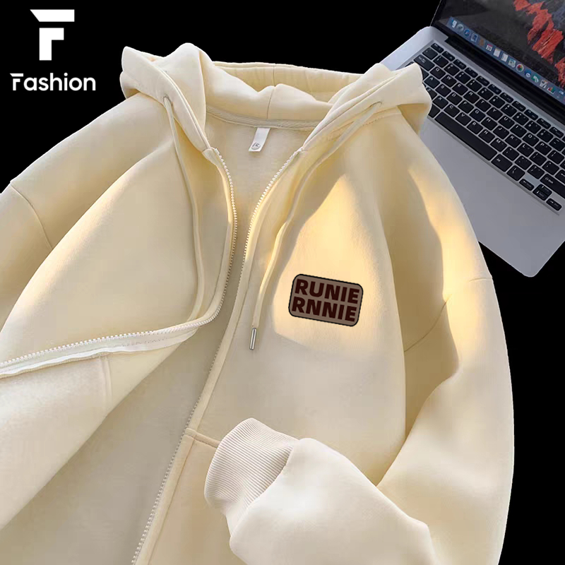 แจ็กเก็ตสเวตเตอร์ฮู้ดคู่ zip unisex ใส่สบาย เนื้อผ้านุ่ม หลวมพอดีตัว สไตล์เกาหลี เหมาะสำหรับผู้หญิง ผู้ชาย - รูปที่ 5