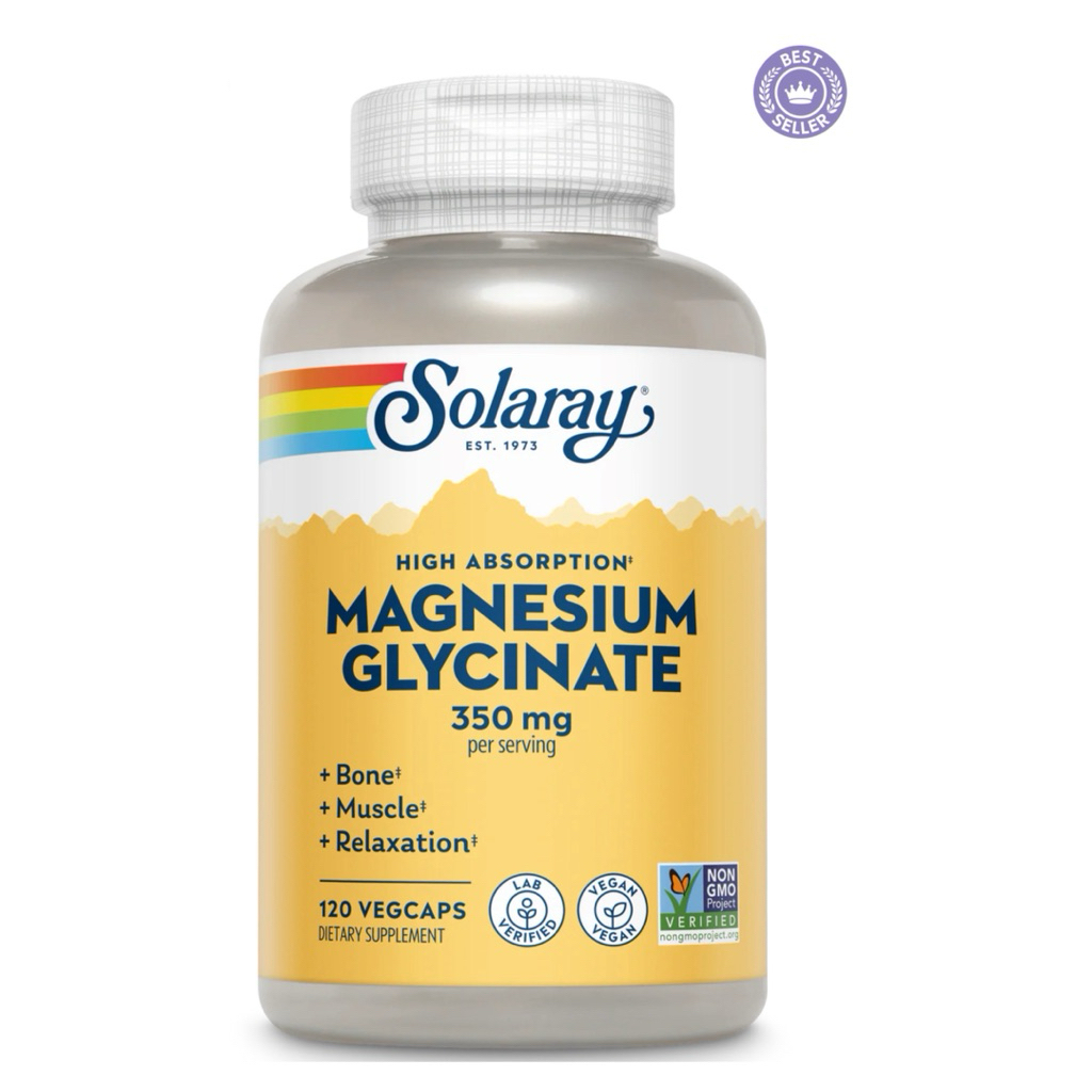 [ SOLARAY ]❇️MAGNESIUM GLYCINATE 350 MG ( แมกนีเซียม ไกลซิเนต 350 มก. )( 120 แคปซูล )