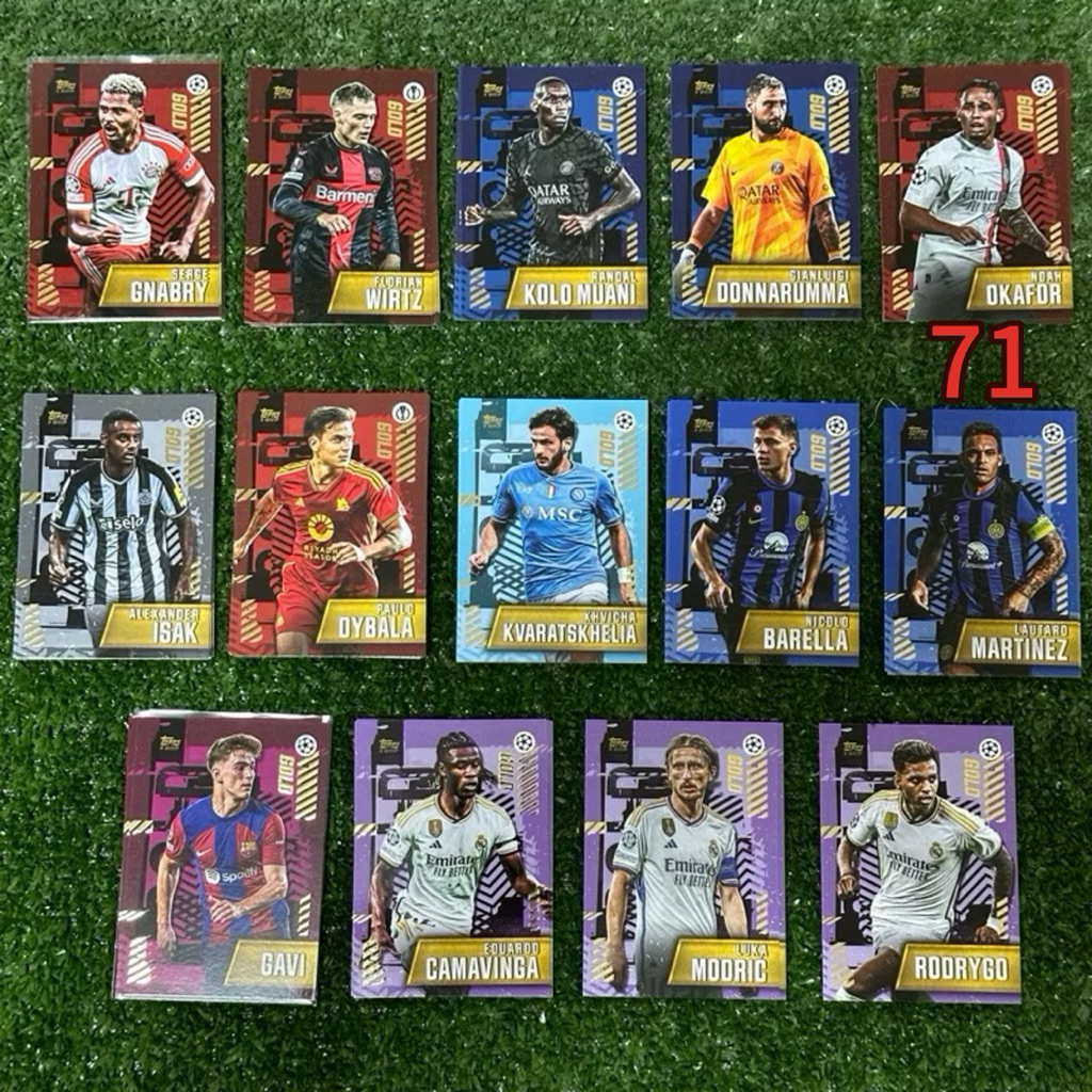 การ์ดสะสมฟุตบอลปีล่าสุด 2023-24 กล่อง Topps Gold ชุด Gold card ลิขสิทธิ์แท้