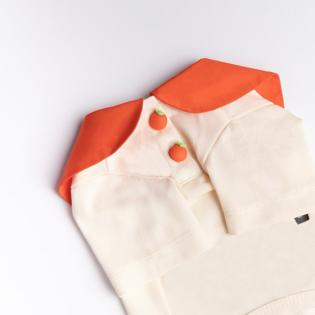 SUNDAE | ORANGE 🍊 เสื้อผ้าสัตว์เลี้ยง เสื้อสุนัข เสื้อแมว กระดุมลูกแพร กันยุง ANTI MOSQ ปักชื้อได้ - รูปที่ 2