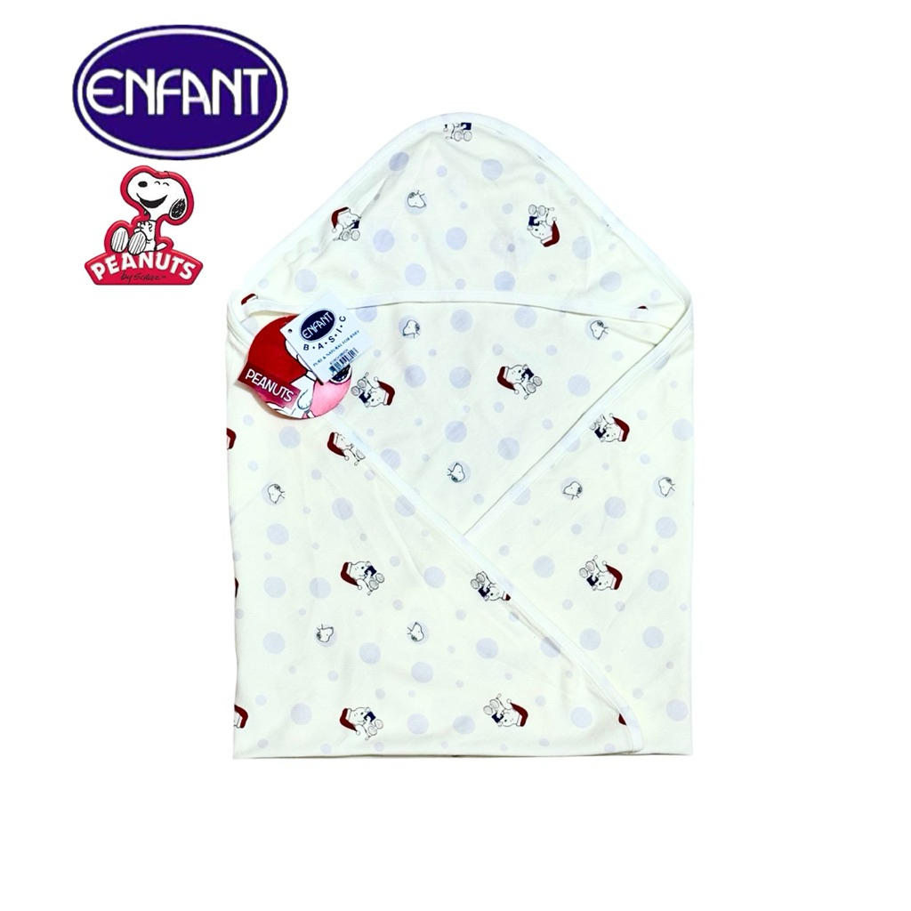 พร้อมส่ง Enfant X Snoopy New Collection ผ้าห่อตัวสำหรับเด็กแรกเกิด Size 27*27 นิ้ว