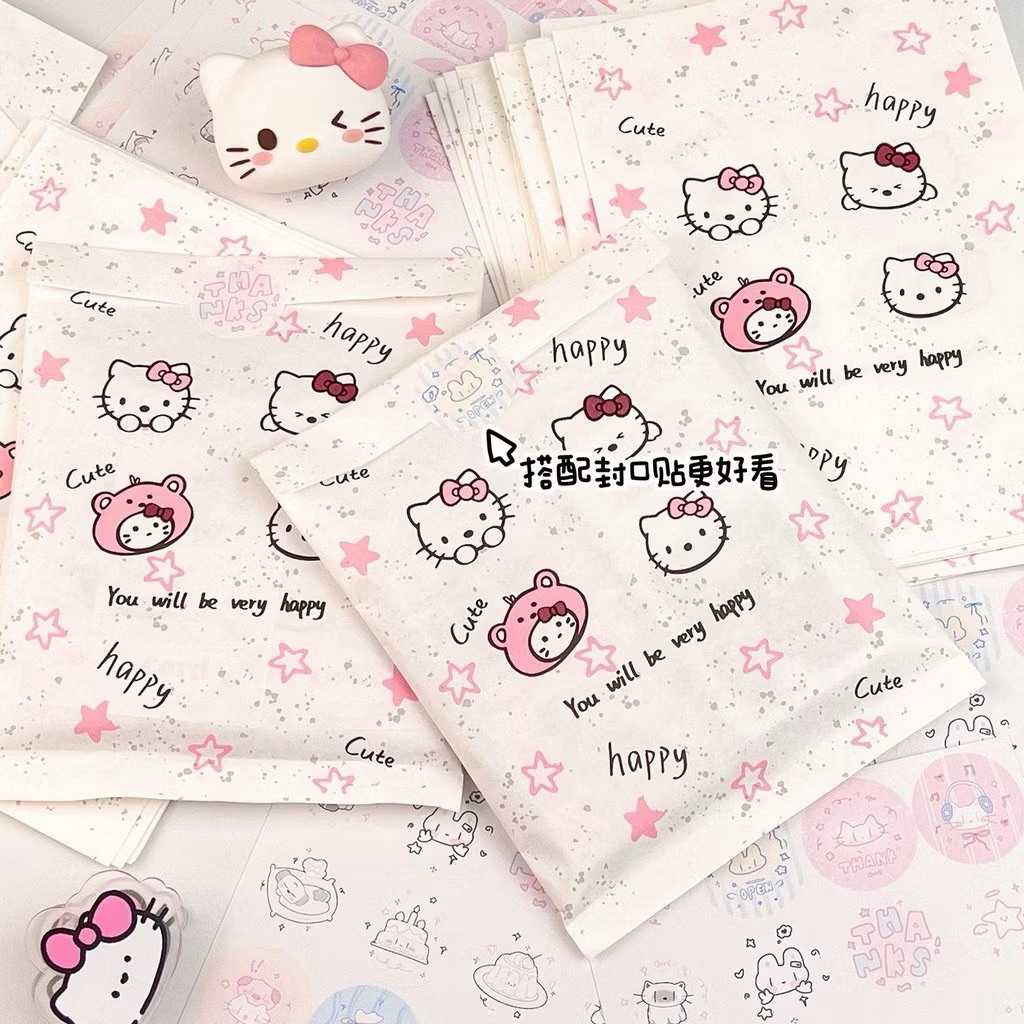 🎀⭐️พร้อมส่ง!ถุงกระดาษ ลายkitty แพค10ชิ้น คิตตี้ดาว ขนาด12*17cm