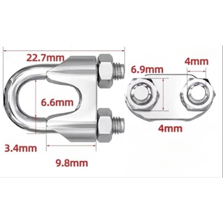 กิ๊บจับลวดสลิง ตัวรัดสลิง งานสแตนเลส มีหลายขนาด M2-M12 ส่งจากไทย