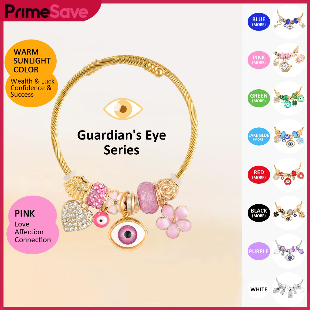 สร้อยข้อมือตาผู้พิทักษ์ – อุปกรณ์เสริมเสน่ห์นําโชคพร้อมโคลเวอร์ | สแตนเลสปรับระดับได้ | ของขวัญ ไม่จํากัดเพศ